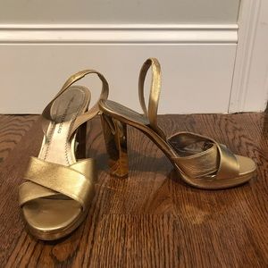 DVF Gold Platform Slingbacks